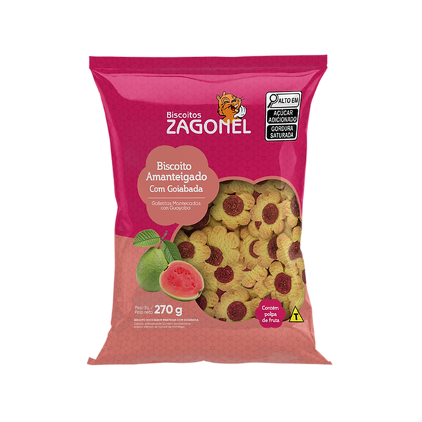 Biscoito Zagonel 270g C/Goiaba