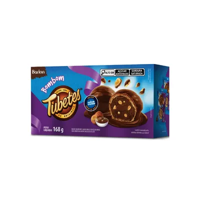 Bombom Tubets Barion 168g Avelã C/Chocolate