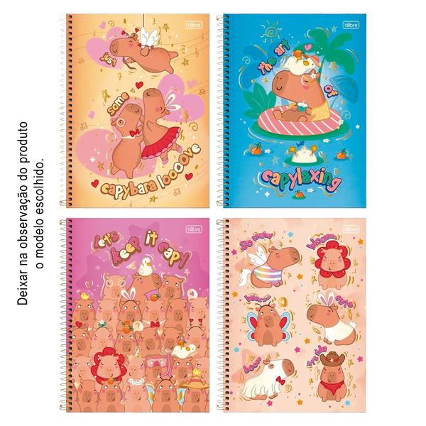 Caderno Capyclub Capa Dura 1 matéria 80 folhas