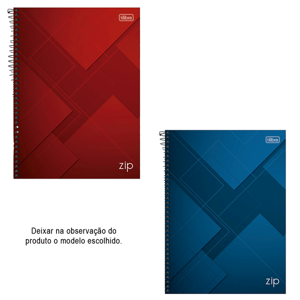 Caderno Universitário Tilibra Capa Dura 0,7 Zip Quadriculado 1 matéria 96 folhas