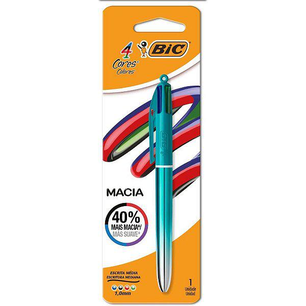 Caneta Bic 4 Cores Degrade Metalico C/1 Verde