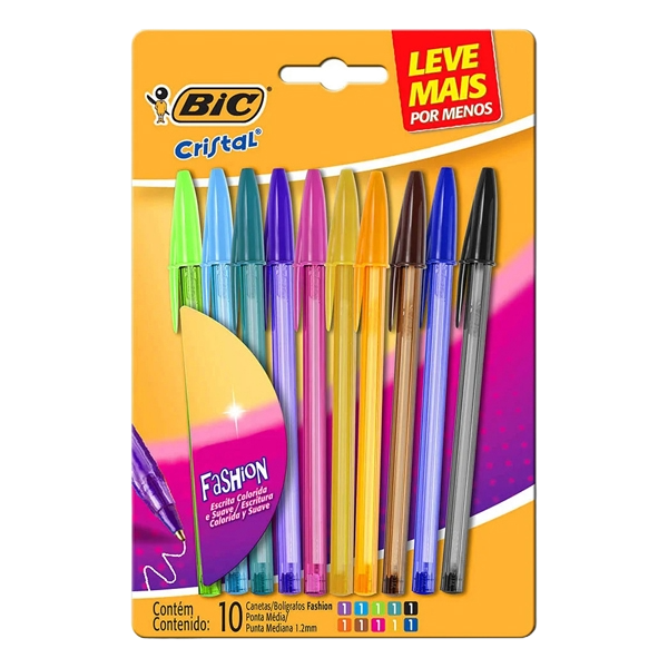 Caneta Bic Cristal Fashion C/10