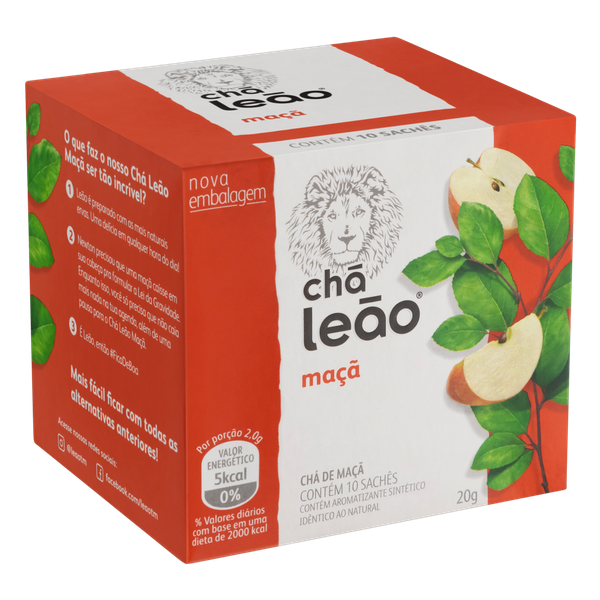 Chá Leão Frutas Flores 20g C/10 Maça