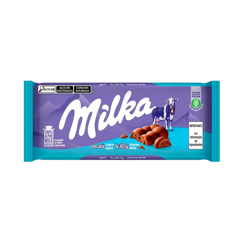 Chocolate Barra Milka 90g Bubbly