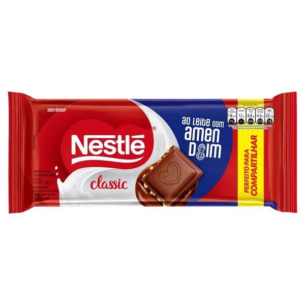 Chocolate Barra Nestlé 150g Classic Amendoim