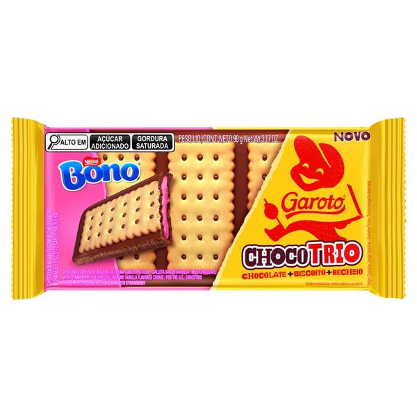 Chocolate ChocoTrio Garoto 90g Bono Morango