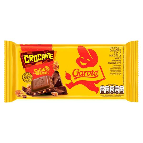 Chocolate em Barra Garoto 80g Crocante