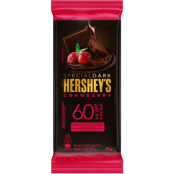 Chocolate em Barra Hershey s Dark 85g Cranberry