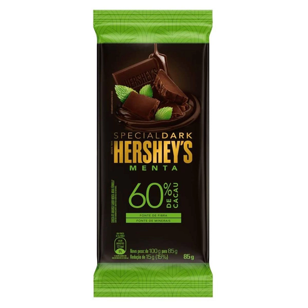 Chocolate em Barra Hershey s Dark 85g Menta