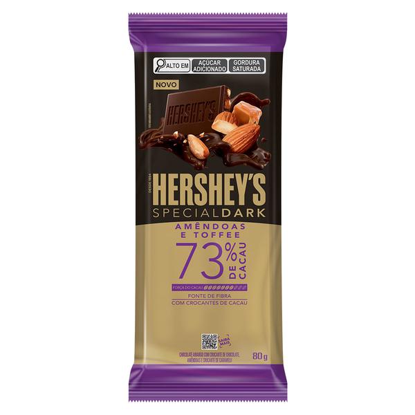 Chocolate em Barra Hersheys 80g Dark 73% Amêndoas