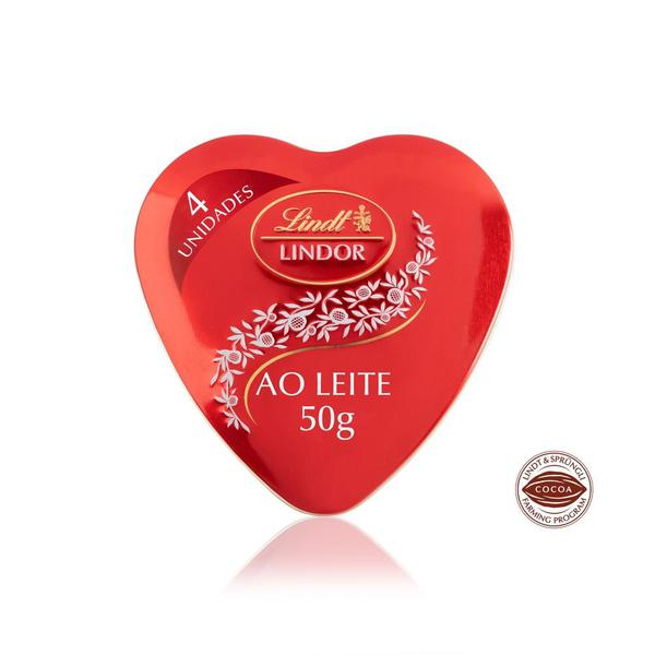 Chocolate Importado Lindt Lindor Lata Coração 50g