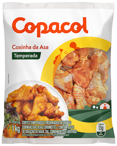 Coxinha Asa Frango Copacol 1kg Temp Resfriada