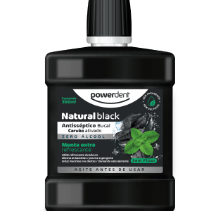 Enxaguante Bucal Powerdent 500ml Zero Natural Black