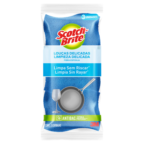 Esponja Scotch Brite C/3 Azul Não Risca