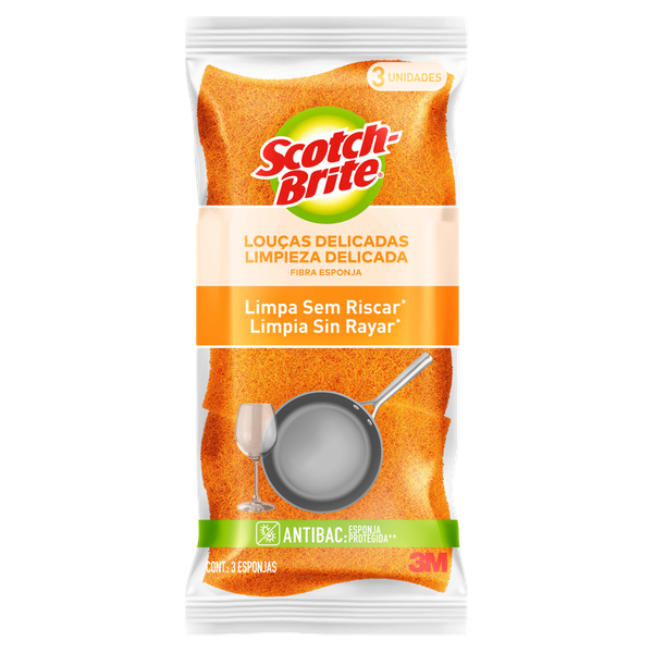 Esponja Scotch Brite C/3 Laranja Não Risca