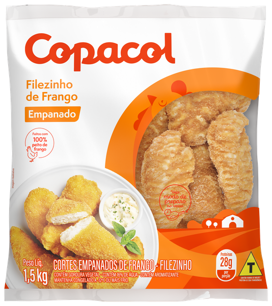 Filezinho de Sassami Empanado Copacol 1,5 Kg