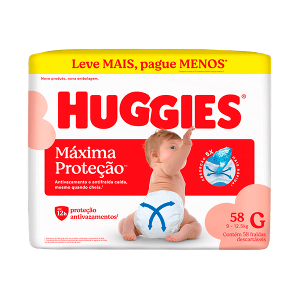 Fralda Huggies Maxima Prot. Hiperzinha C/58 G