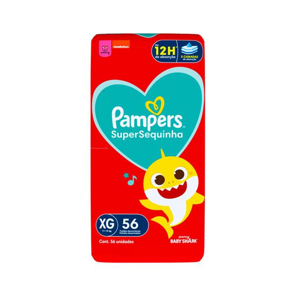 Fraldas Descartáveis Pampers Super Sequinha C/56 Extra Grande