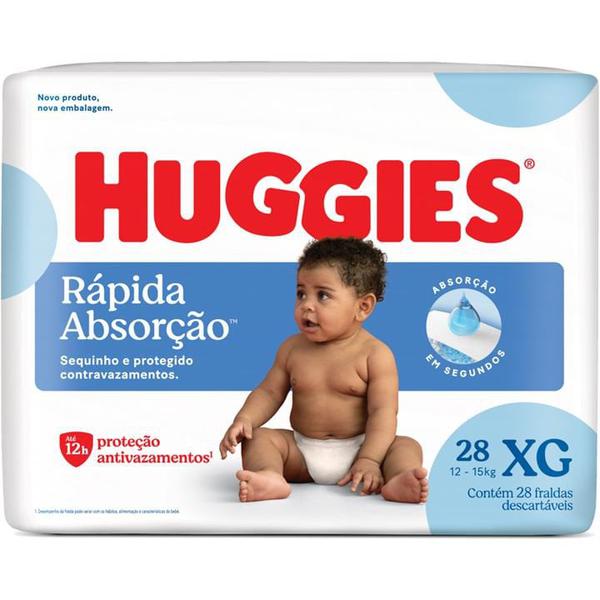Fraldas Huggies Rápida Abs. Meguinha C/28 XG