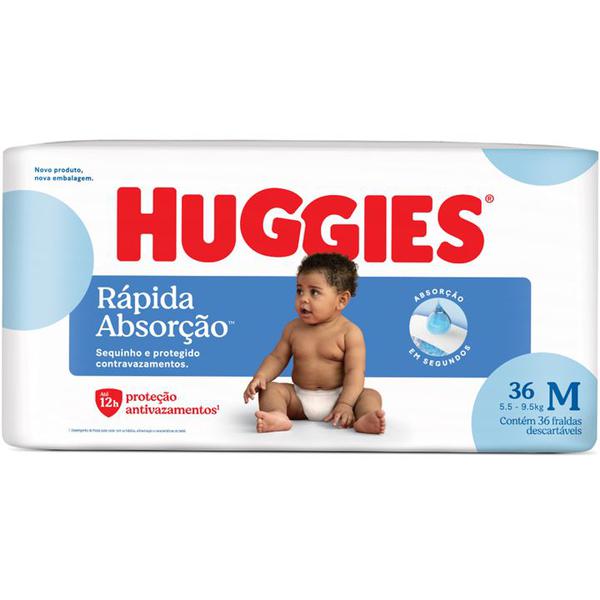 Fraldas Huggies Rápida Abs. Meguinha C/36 M