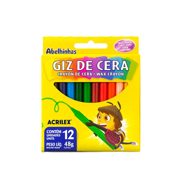 Giz De Cera Acrilex 12 cores