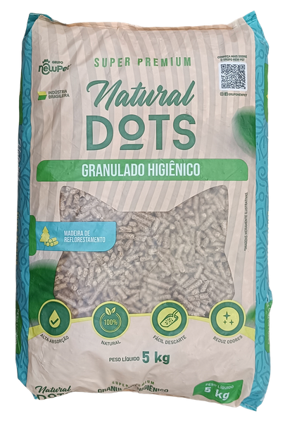 Granulado Higiênico Natural Dots 5kg Premium Madeira