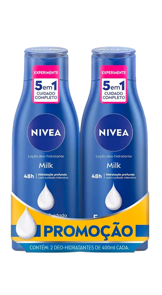 Hidratante Nivea 400ml C/2 Milk