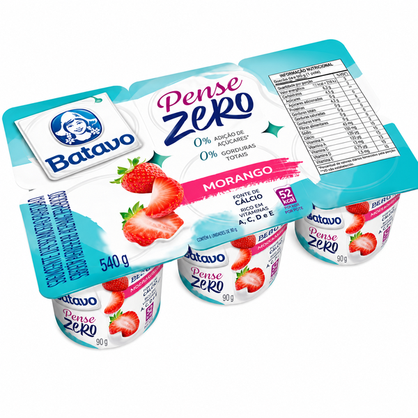 Iogurte Batavo 510g Pense Zero Morango