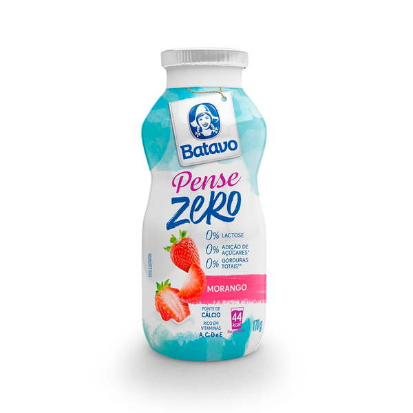 Iogurte Batavo Pense Zero 170g Morango