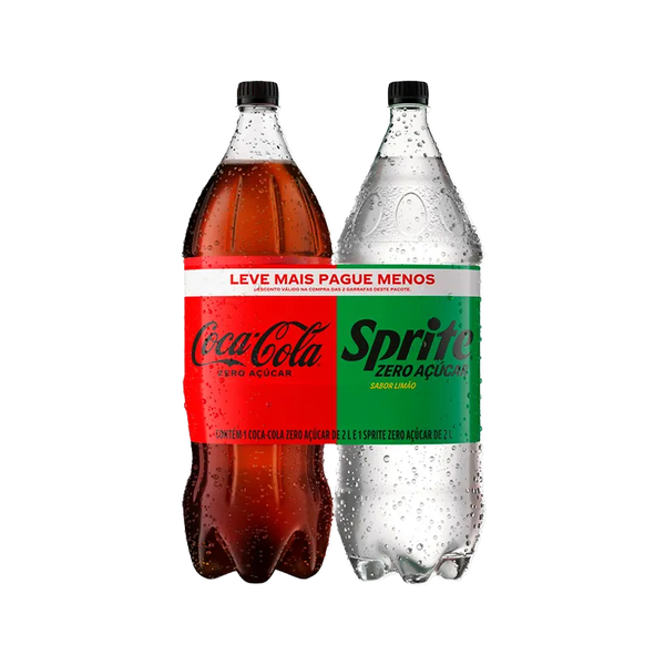 Kit Coca-Cola Sem Açúcar 2L + Sprite Sem Açúcar 2L