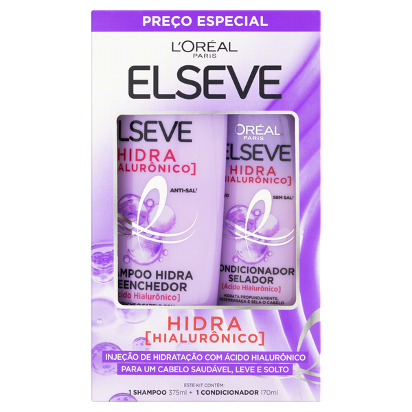 Kit Elseve Shampoo 375ml + Cond. 170ml - Hidra Hialurônico