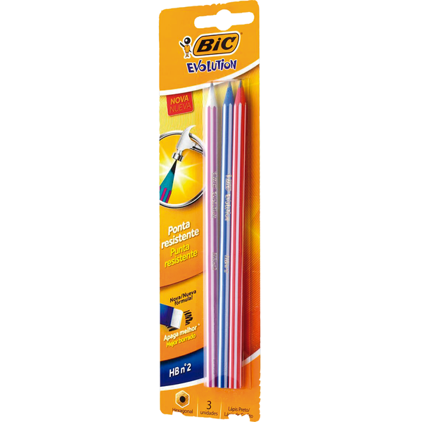 Lapis Preto Bic Evolution C/3 Pijama