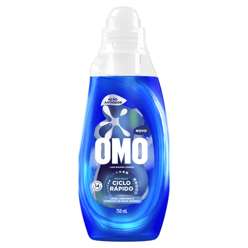 Lava Roupas Liquido Omo 750ml Ação Antiodor