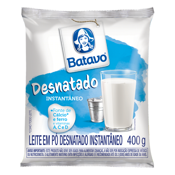 Leite Pó Batavo Sachet 400g Desnatado