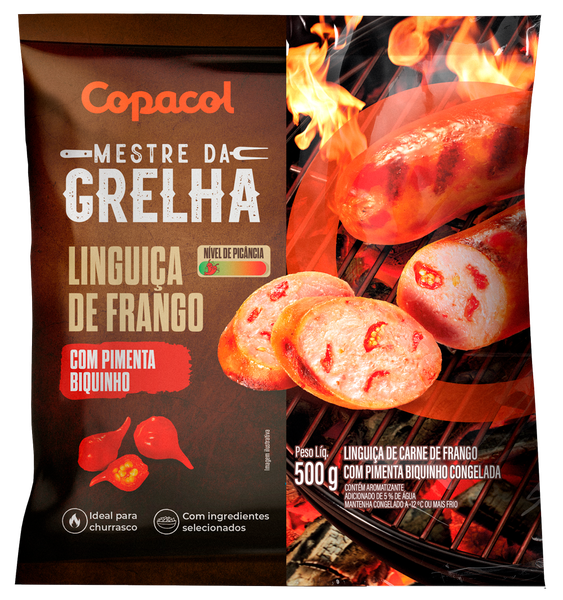 Linguica Frango Copacol 500g Pimenta Biquinho Congelada