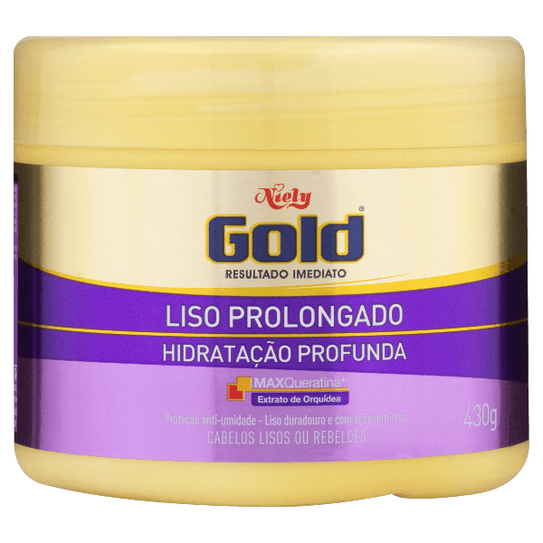 Máscara de Tratamento Niely Gold 430g Liso Prolongado