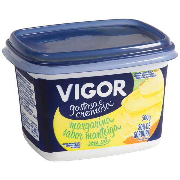 Margarina Vigor Sem Sal 500g Sabor Manteiga