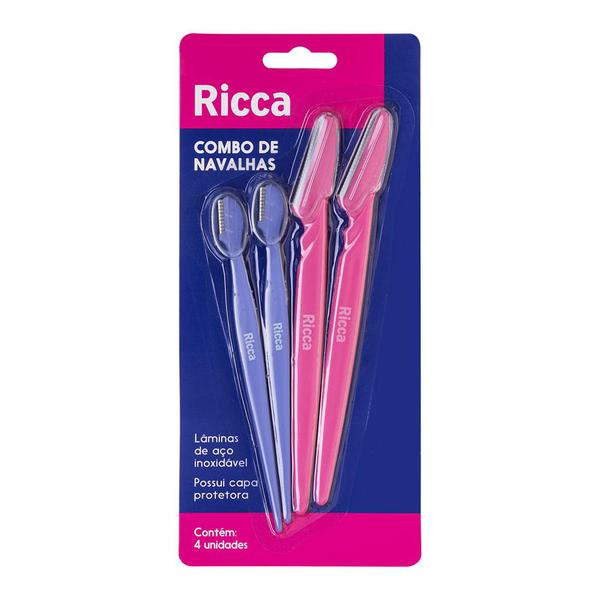 Navalha P/Sombrancelha Ricca C/4