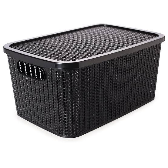 Organizador Plasutil Trama 29L C/Tampa Preta