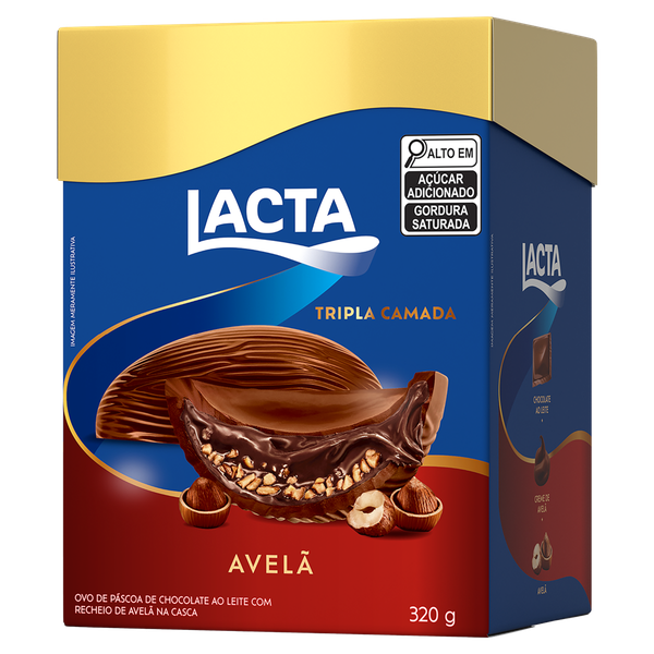Ovo Tripla Camada Avelã Lacta 320g