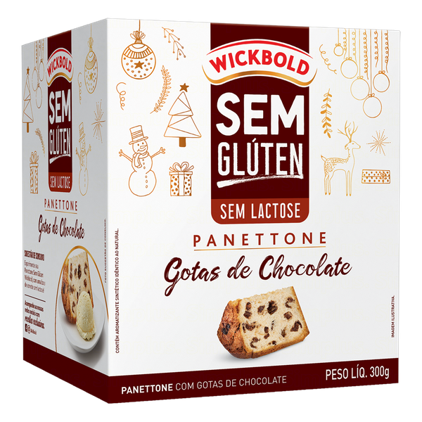 Panettone Wickbold 300g Sem Gluten Gotas de Chocolate