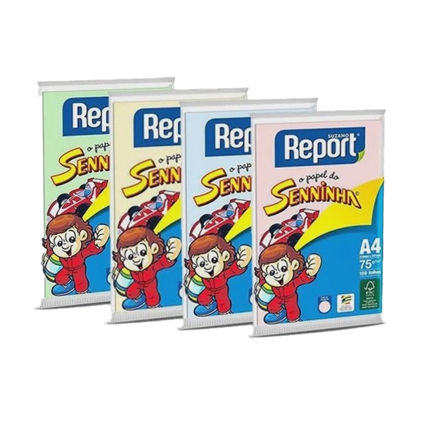 Papel Report Senninha Cores 75g C/100 Folhas