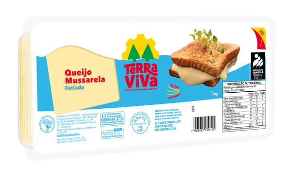 Queijo Mussarela Terra Viva 1kg Fatiado