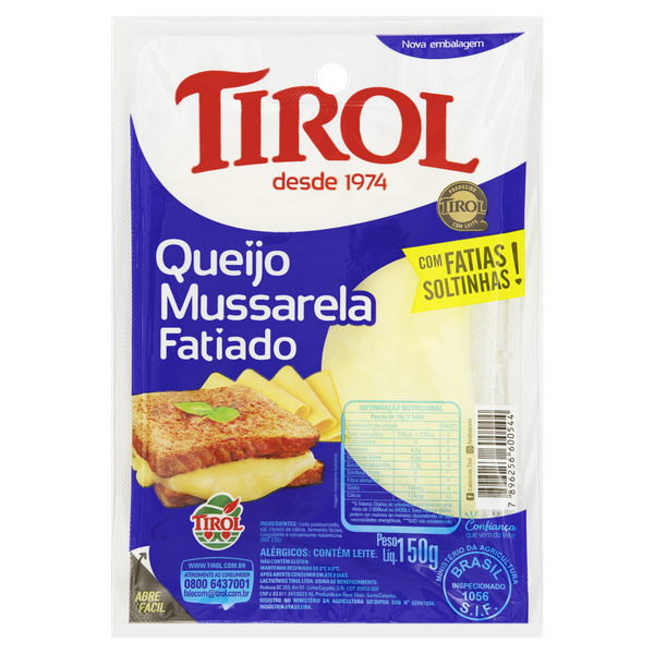 Queijo Mussarela Tirol 150g Fatiada