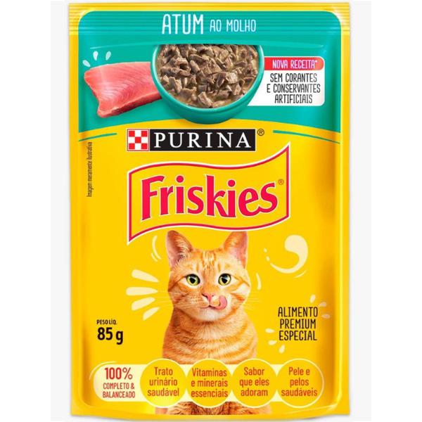 Ração Friskies Sachê 85g Adulto Atum Ao Molho