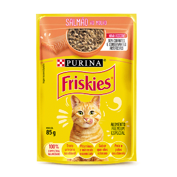 Ração Friskies Sachê 85g Adulto Salmão Molho