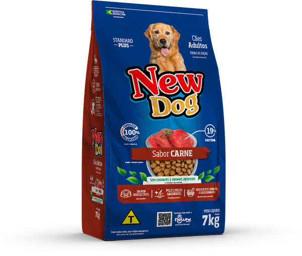Ração New Dog Adulto 7kg Carne