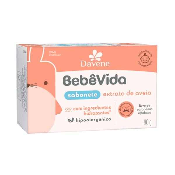Sabonete Barra Bebê Vida 90g Vegetal Extrato de Aveia