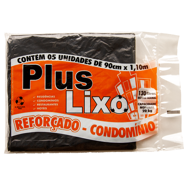 Saco Lixo Plus Lixo 130l C/5 Condominio