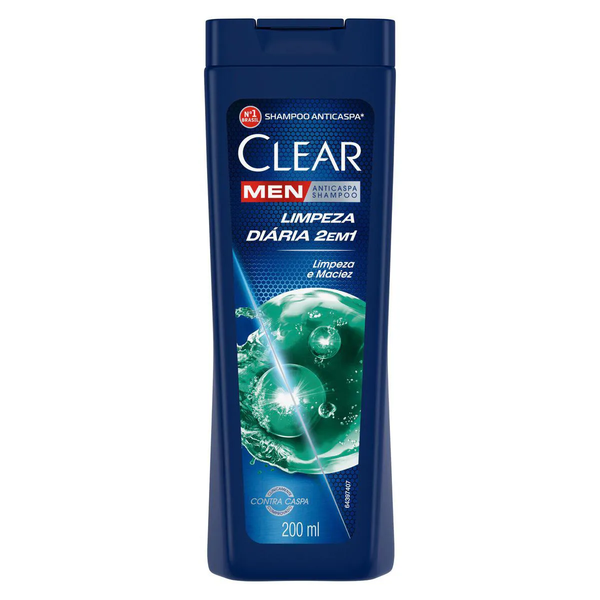 Shampoo Clear Men 200ml Limpeza Diaria 2 em 1